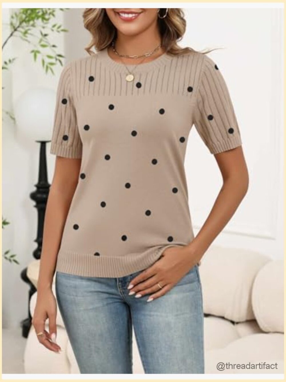 Women's Short Sleeve Crew Neck Hollow Out Pullover Sweater Blouse Lightweight - Picture 2 of 7
